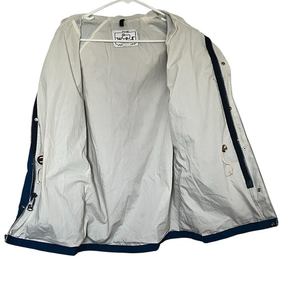 Vintage USA Woolrich Woman Blue Hooded Utility Jacket Medium Made in USA 90s - Picture 4 of 9